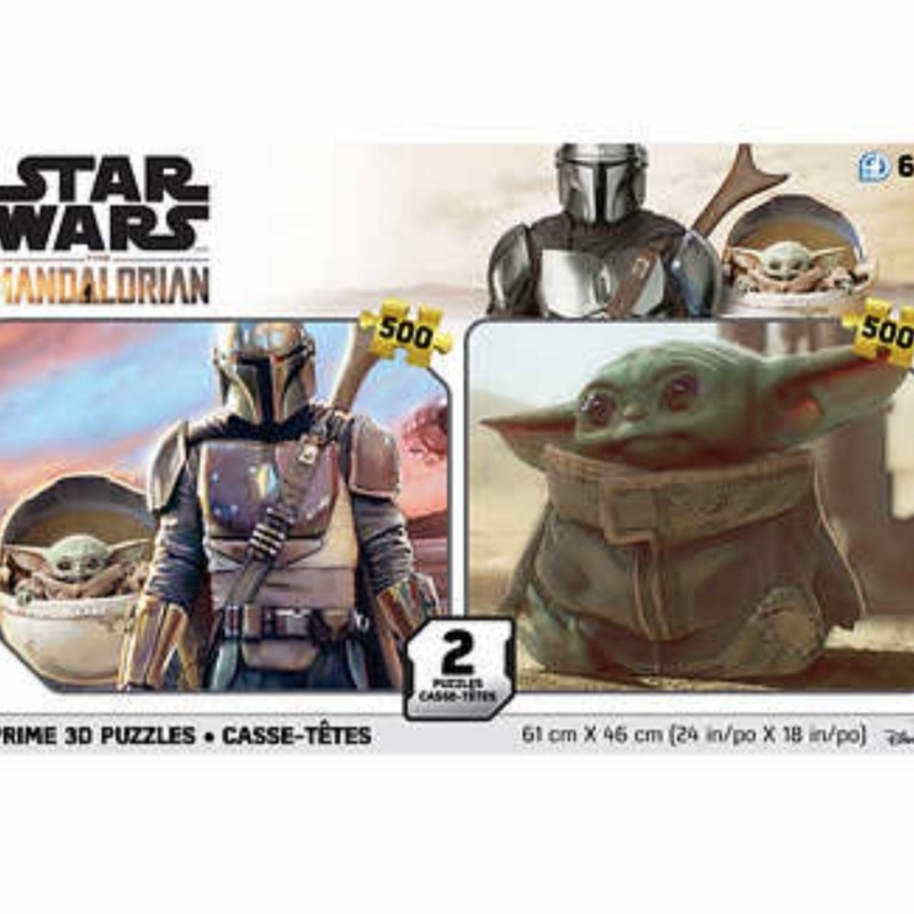 Star Wars Mandalorian 3D Lenticular Puzzles–500Pcs 2 Pk|Novelty|Gift|Collectible